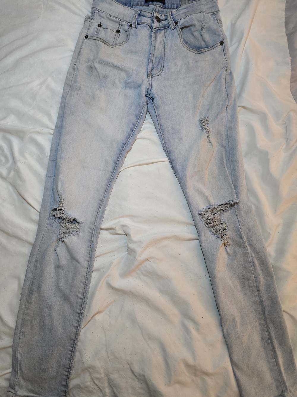 Aeropostale Light Blue Skinny Ripped Jeans